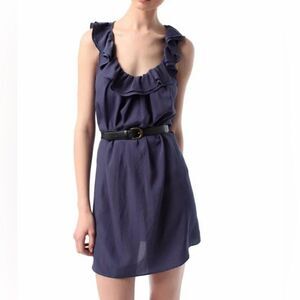 Urban Outfitters Pins & Needles Blue Ruffle Neck Sleeveless Mini Dress. Small.